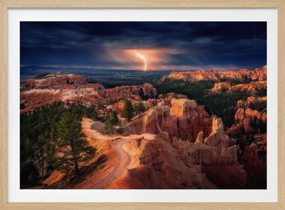 Bliksem boven Bryce Canyon | Poster