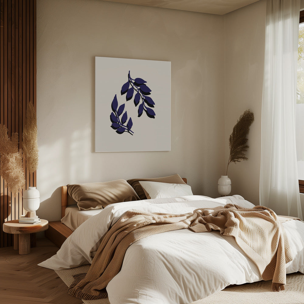 Blauwe twijgen | Canvas