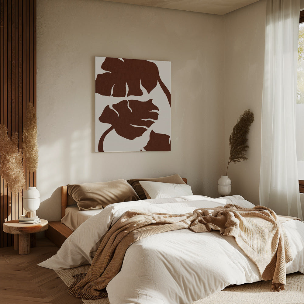 Monstera Canvas Bruin | Canvas
