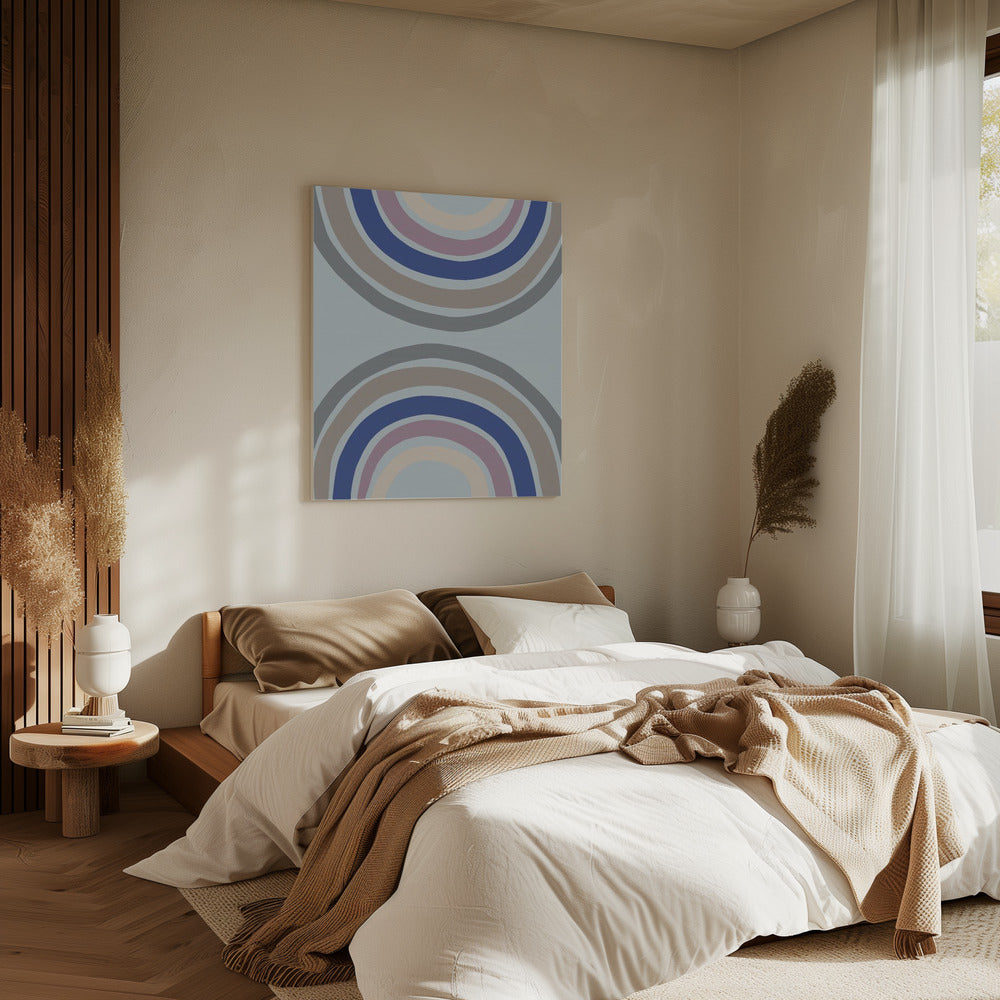Dubbele Regenboog Blauw | Canvas