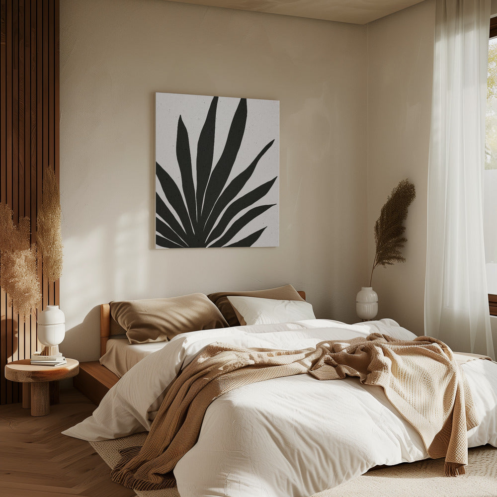 Abstracte zwarte bladeren | Canvas