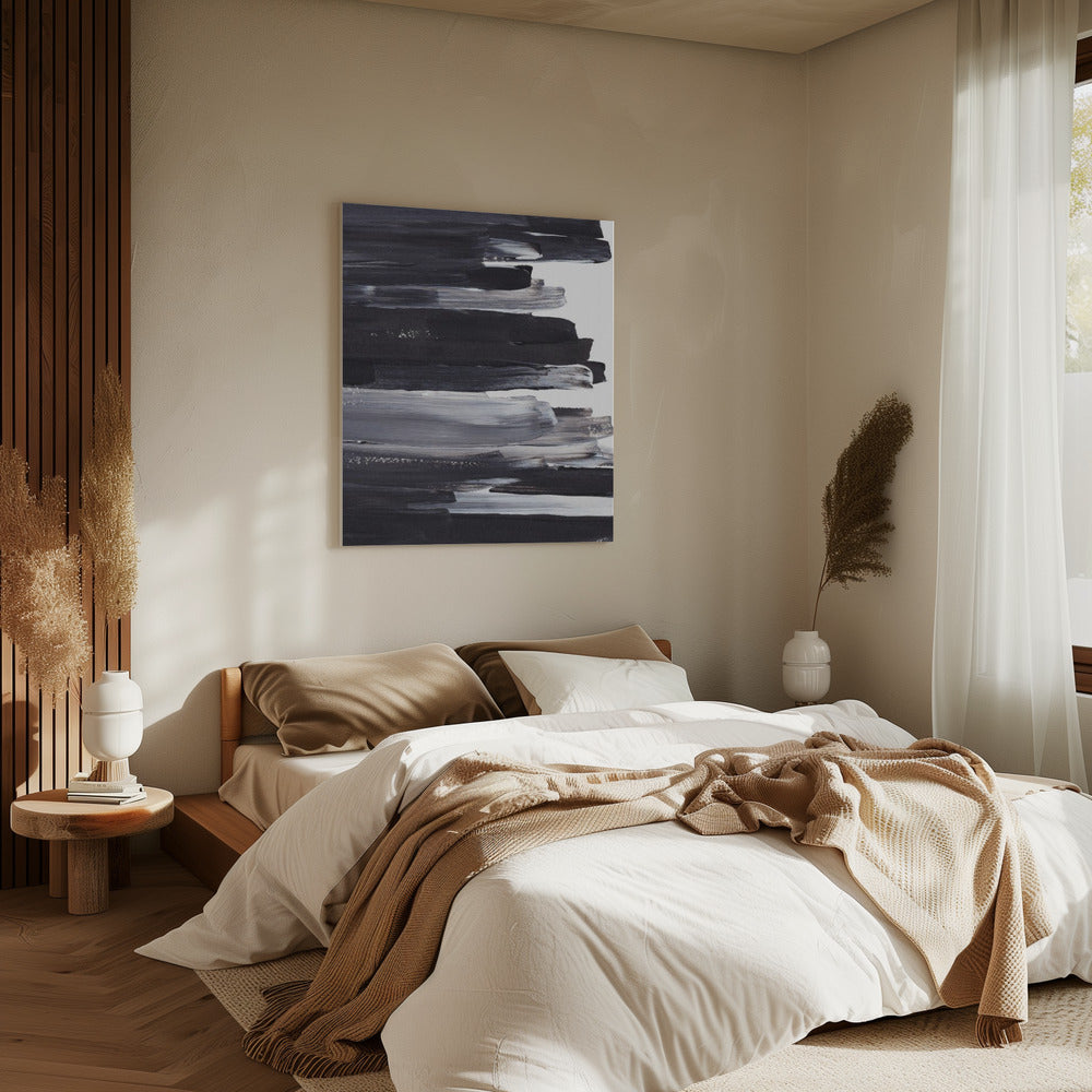 Monochrome penseelstreken | Canvas