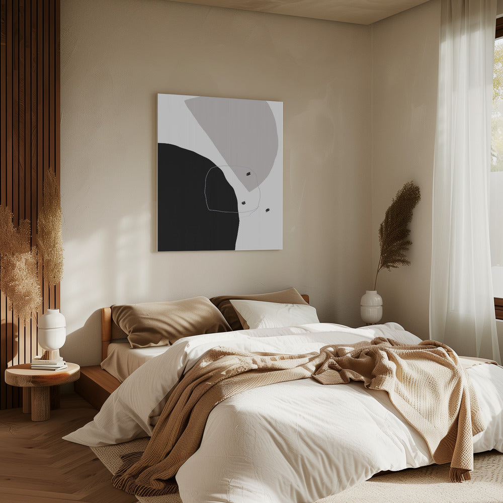 Gedurfde zwarte en grijze vormen | Canvas