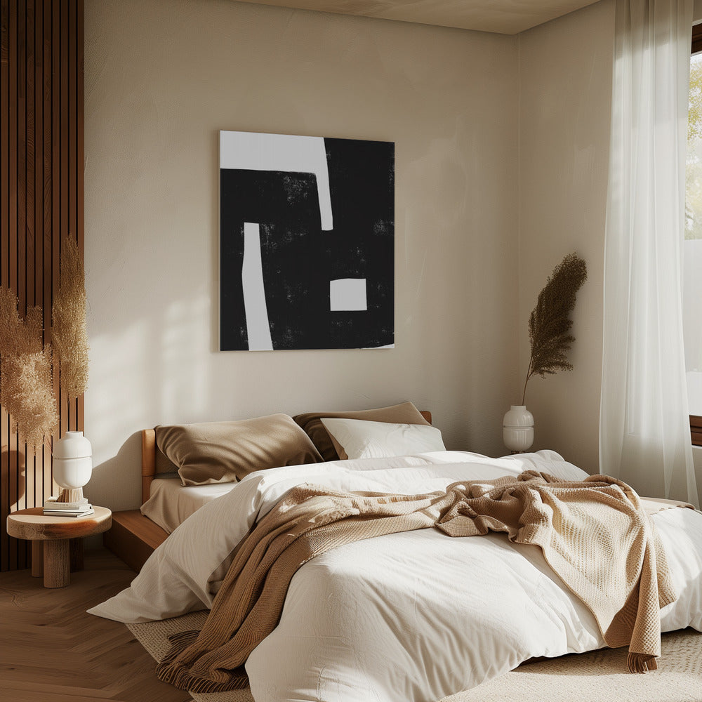 Zwart-wit doolhof | Canvas