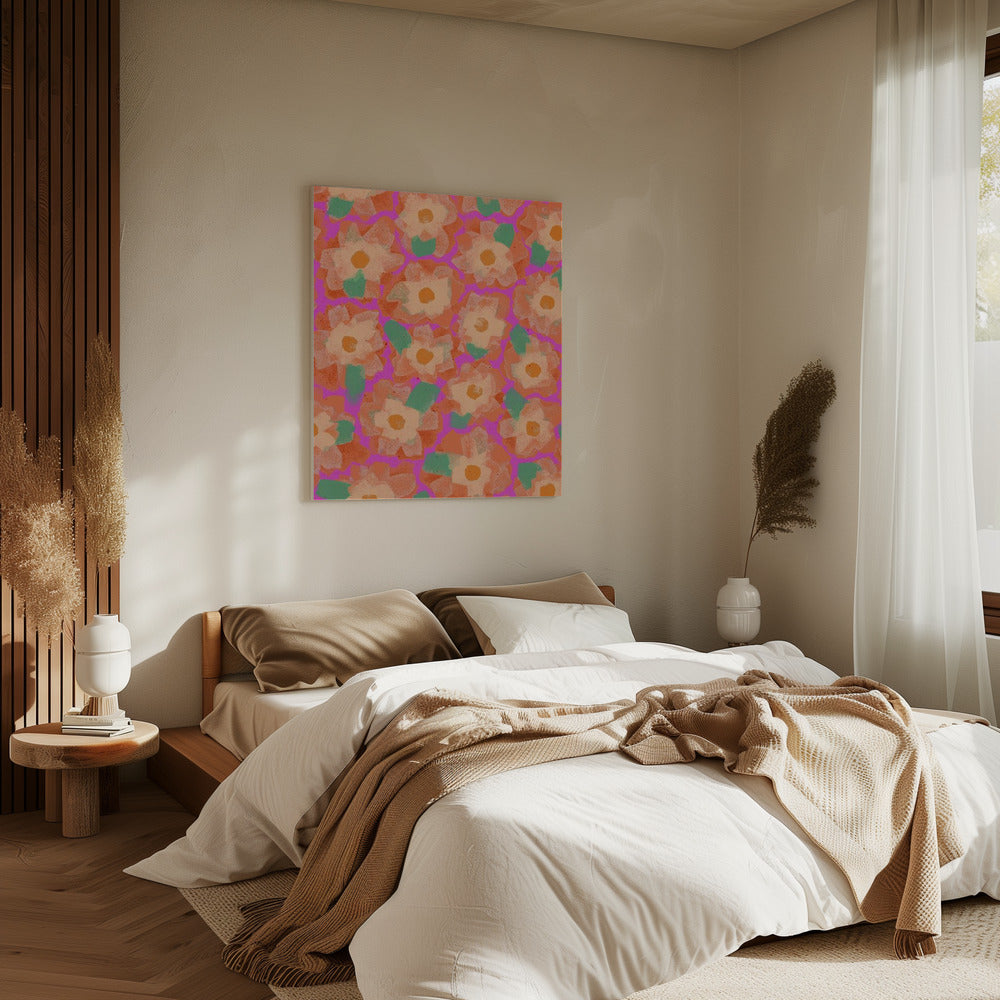 Levendige Bloemblaadjesdans | Canvas