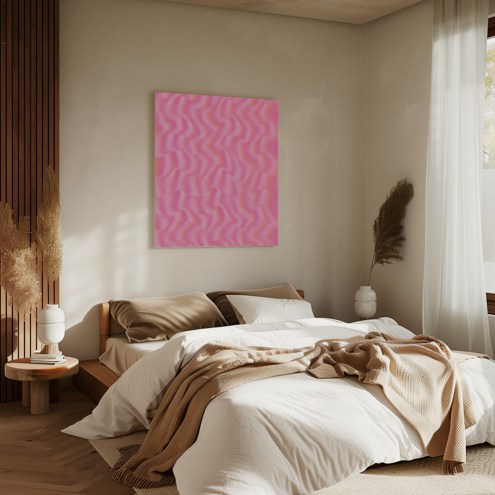 Golvende roze golven | Canvas