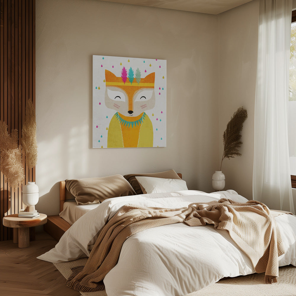 Gevederde vossenkop | Canvas
