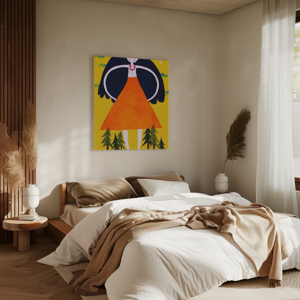 Reuzin in het bos | Canvas