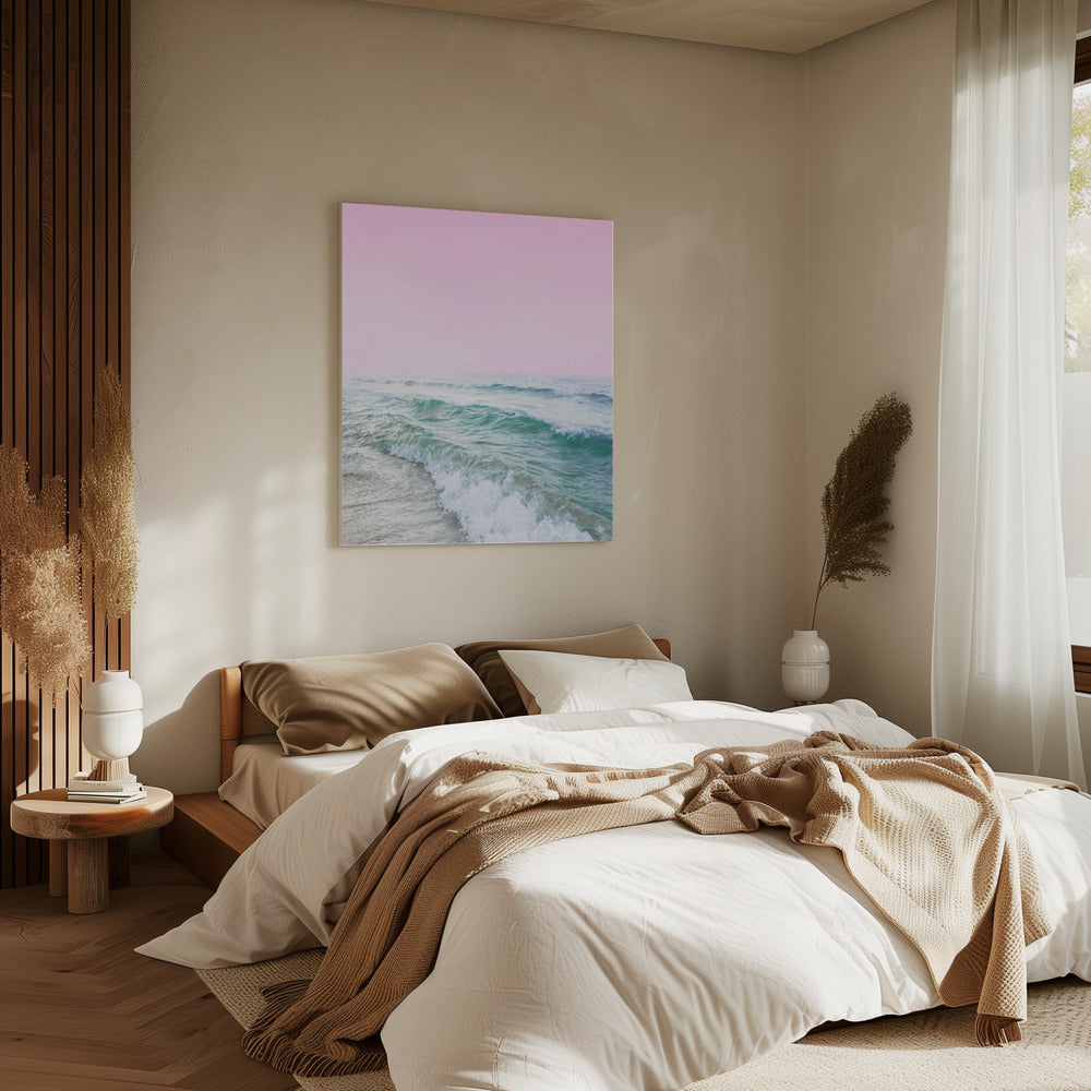 Roze Luchtstrand | Canvas
