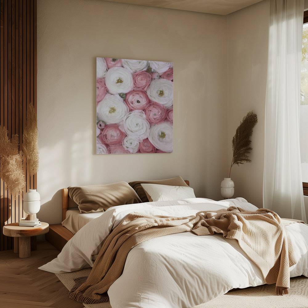 Verspreide ranonkel in gedempt roze I | Canvas