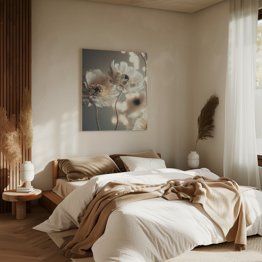 Bloemblaadjes en gloed | Canvas