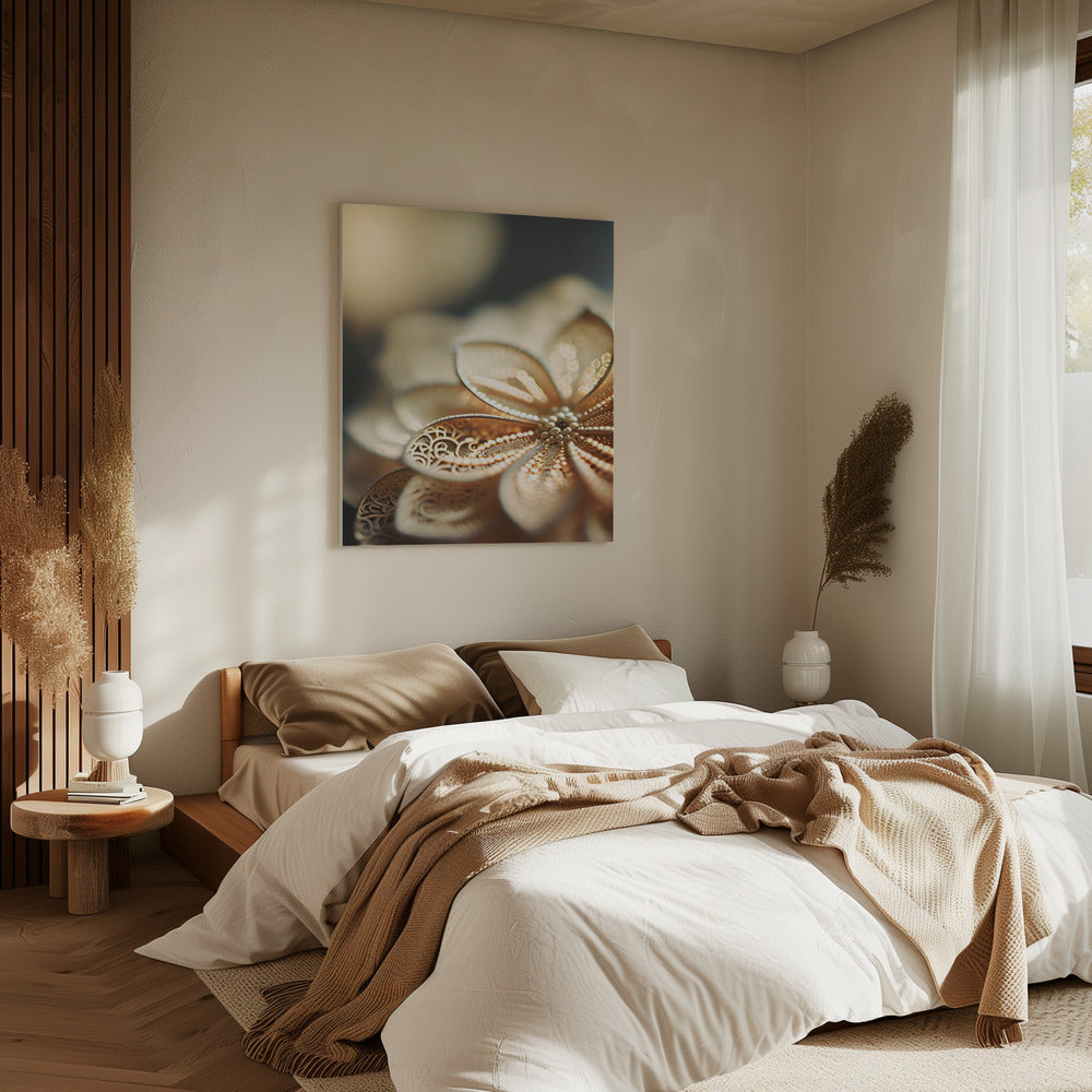 Gouden bloemblaadjesgloed | Canvas