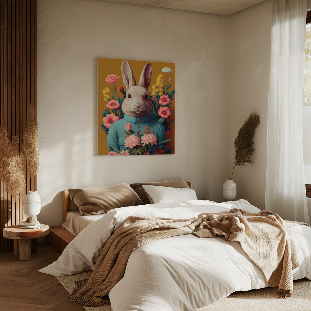 Konijn in bloei | Canvas