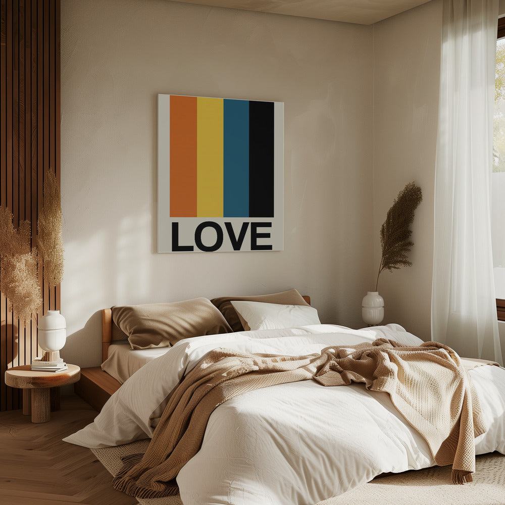 Retro streep LOVE Sundaze | Canvas
