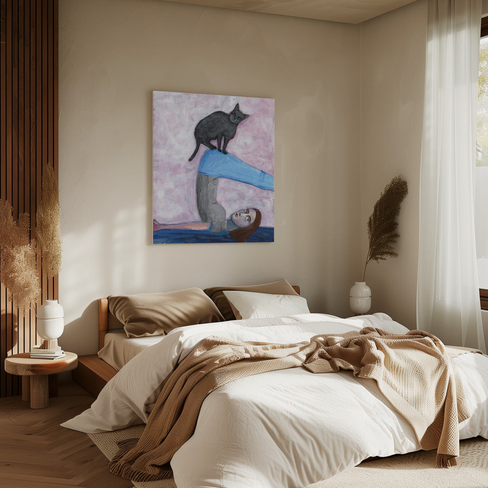 Yoga met mijn kat | Canvas