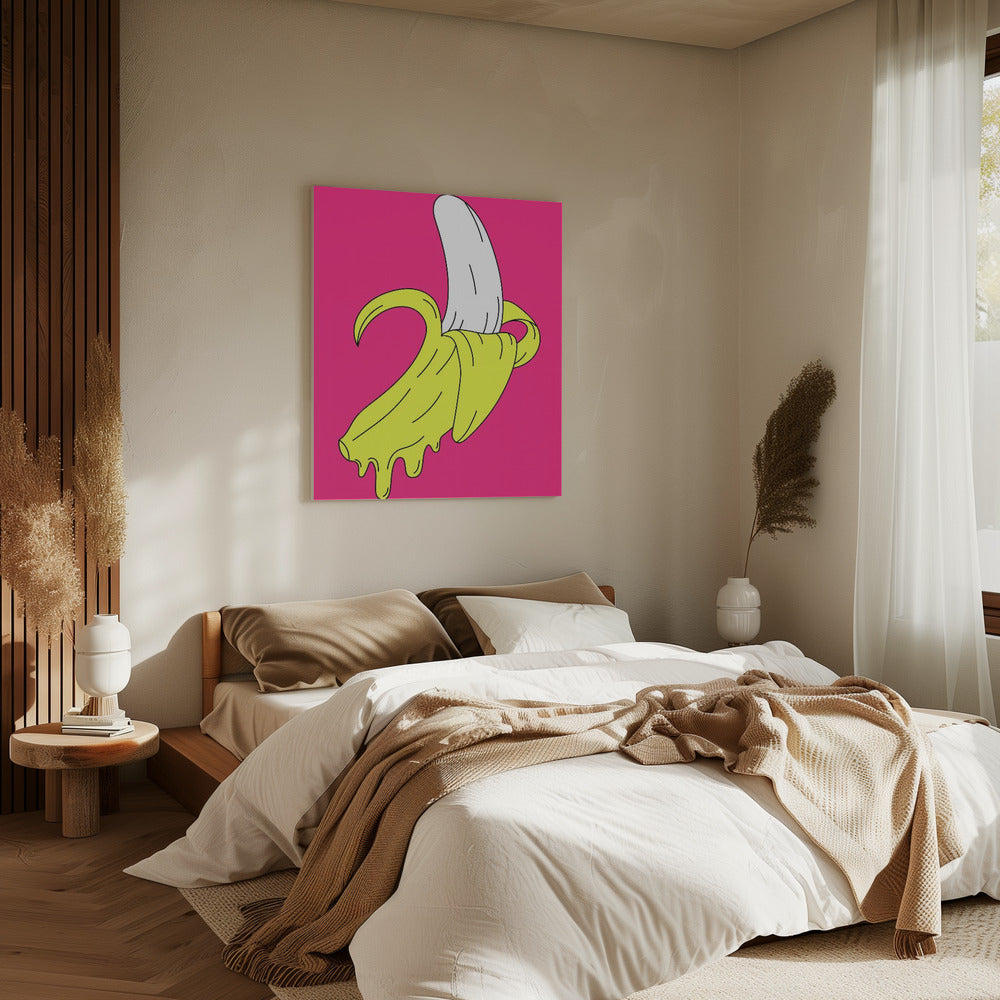 Smeltende roze banaan | Canvas