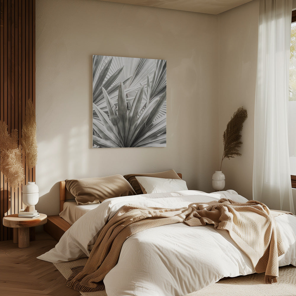 Zilveren bladeren | Canvas