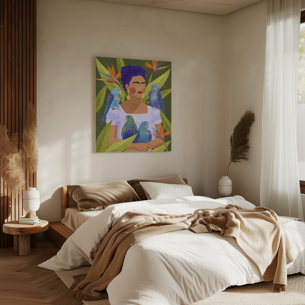 Frida en vogels | Canvas