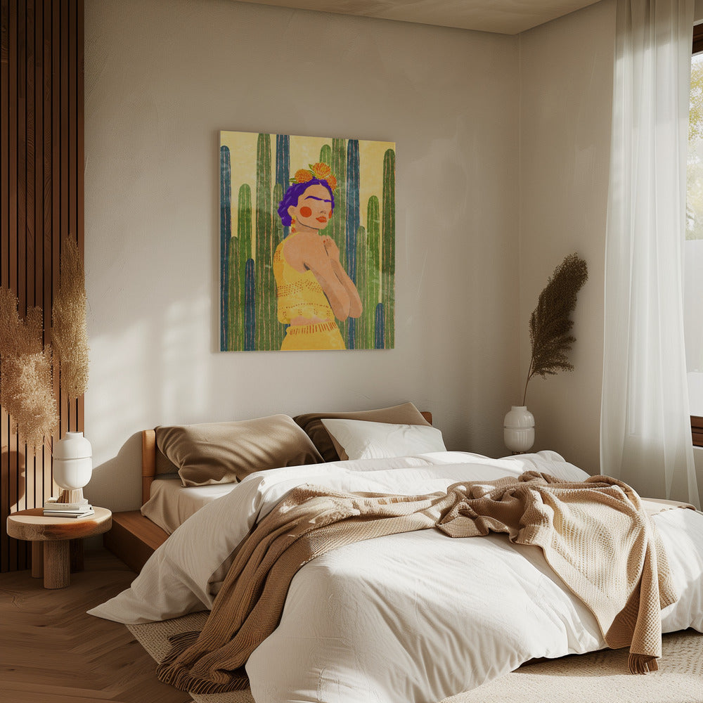 Frida en cactussen | Canvas