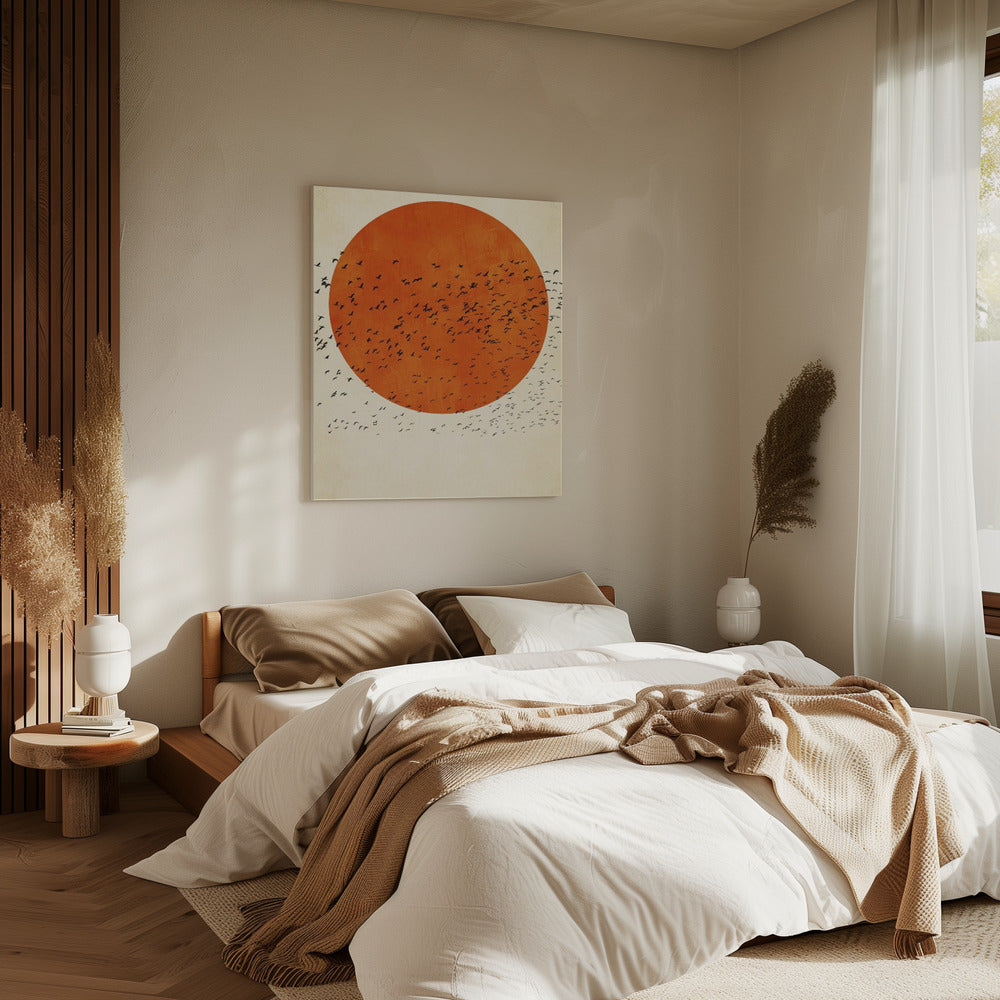 Vogels in de zon | Canvas