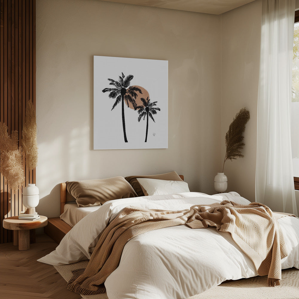 Witte achtergrond palmbomen Erum Khalili.png | Canvas