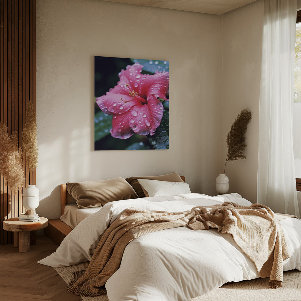 Bloemblaadjes in de regen | Canvas