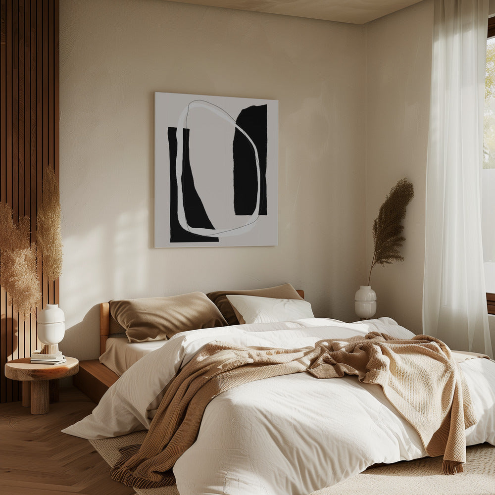 Monochrome geometrische vormen | Canvas