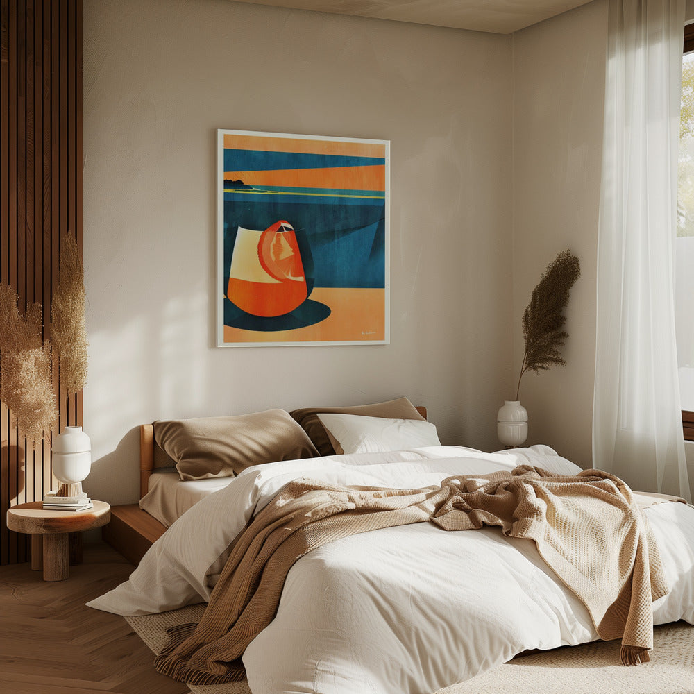 Negroni bij zonsondergang | Canvas