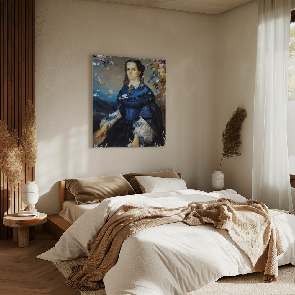Bloeiende kolibrie | Canvas