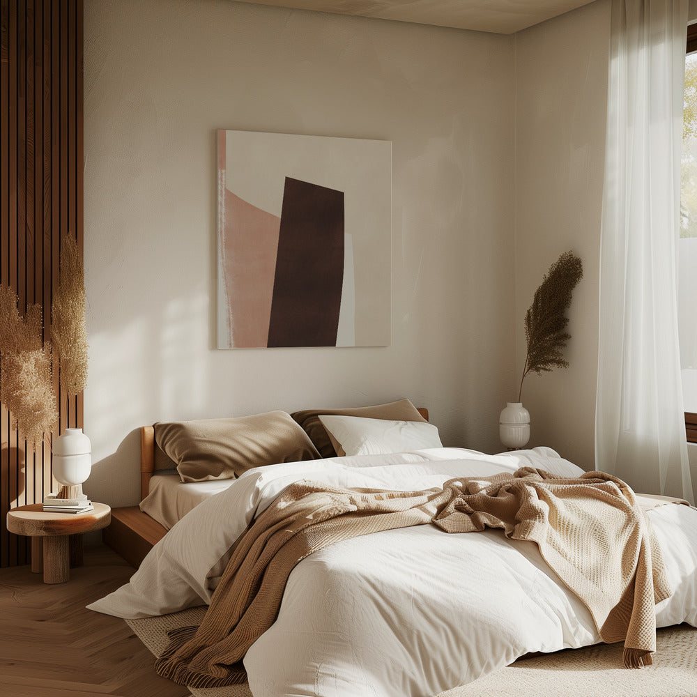 Geometrische vormen in aardse tinten | Canvas