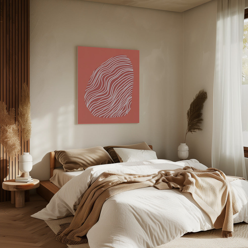 Lijnkunst opgesloten in de ruimte - rood | Canvas