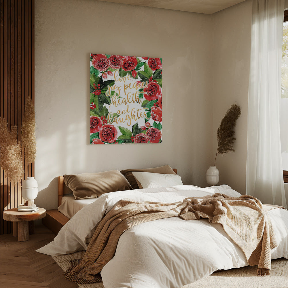 Beste wensen vakantie rode rozen | Canvas