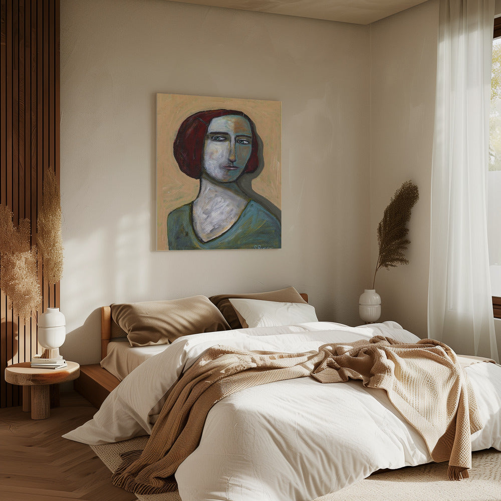 Vrouw met doordringende ogen | Canvas
