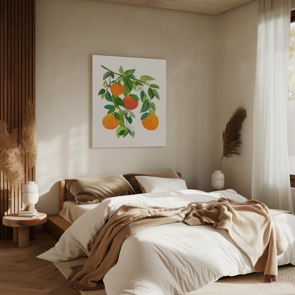 Sinaasappels en bloesems II | Canvas
