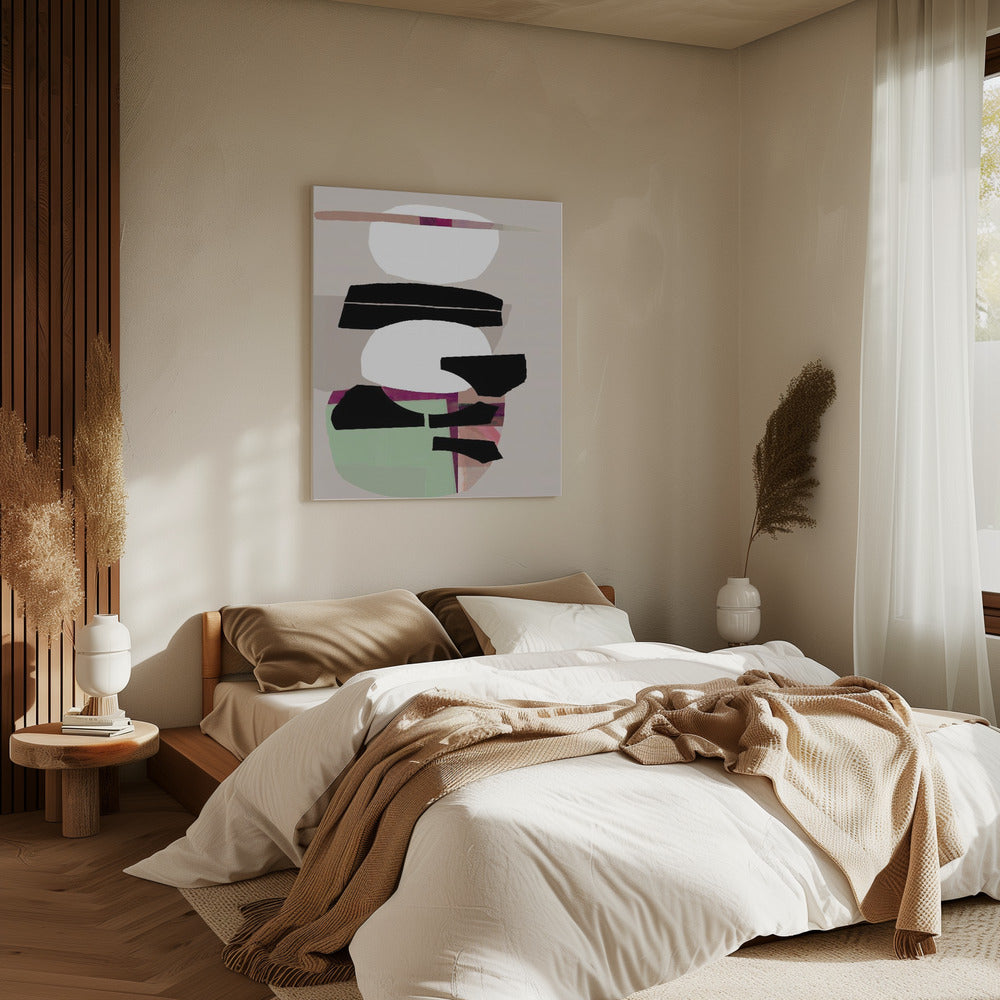Gekleurd Abstract Zwart Nr. 2 | Canvas