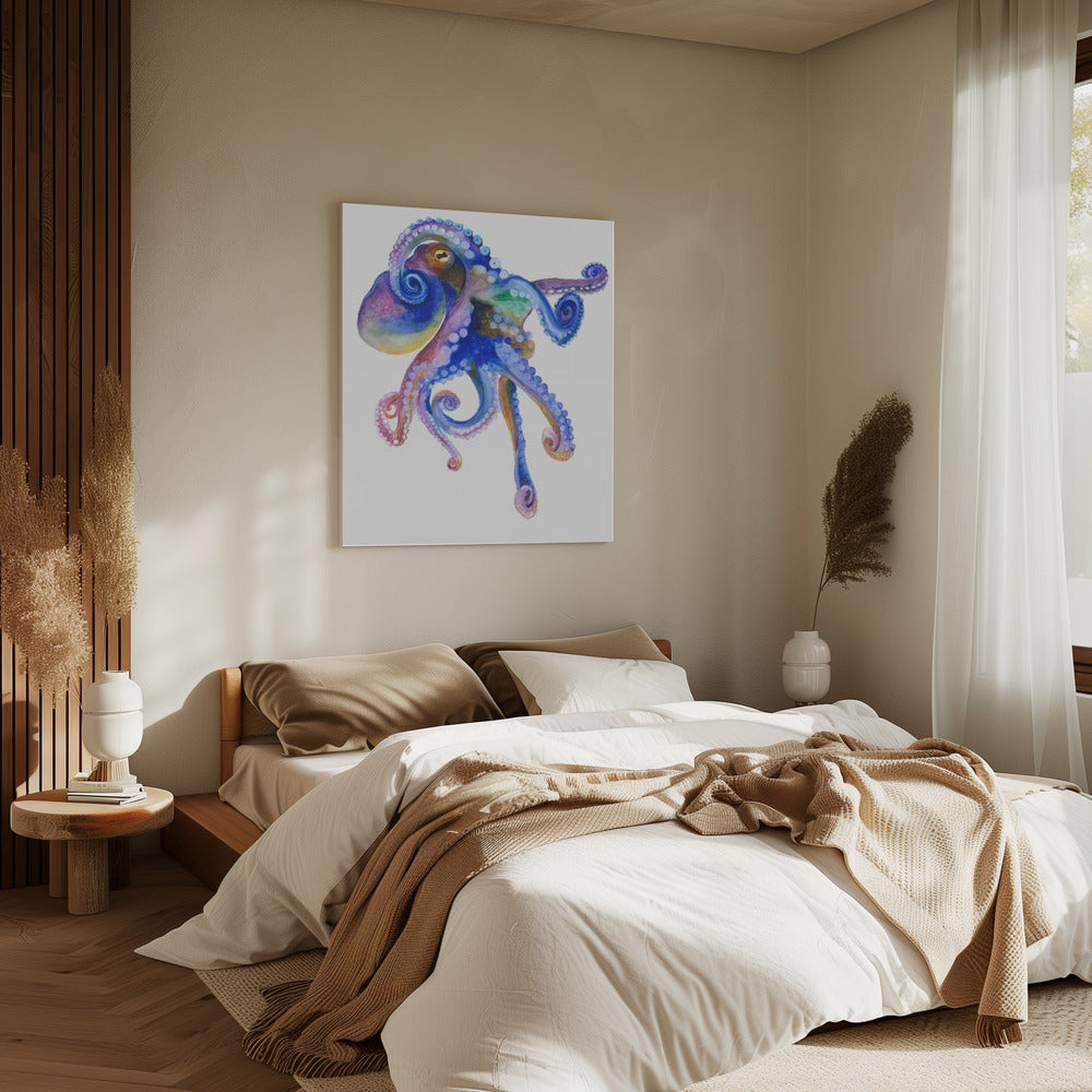 Blauwe zee-octopus | Canvas