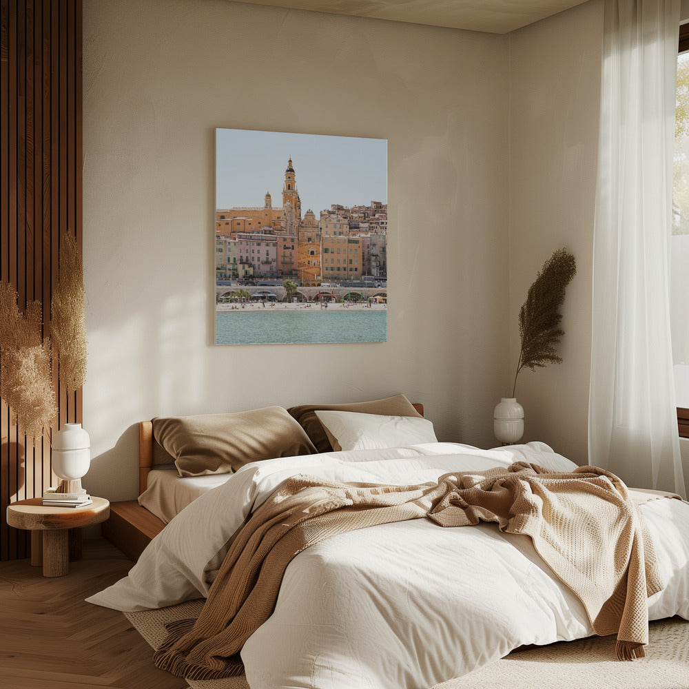 Skyline van Menton | Canvas