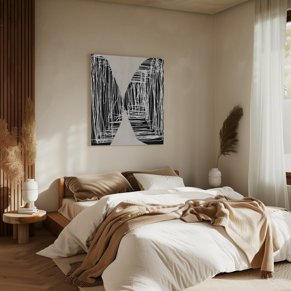 Monochroom doolhof | Canvas