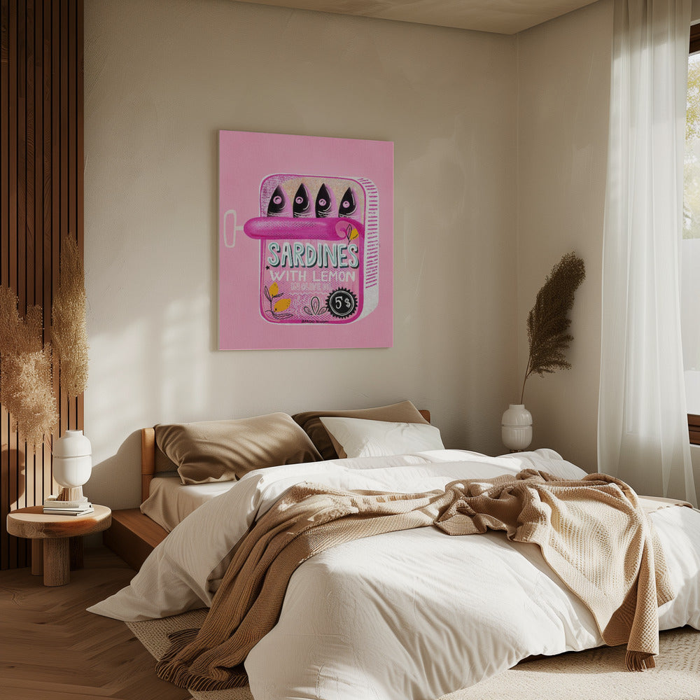 Sardines Tin Can Pink | Canvas