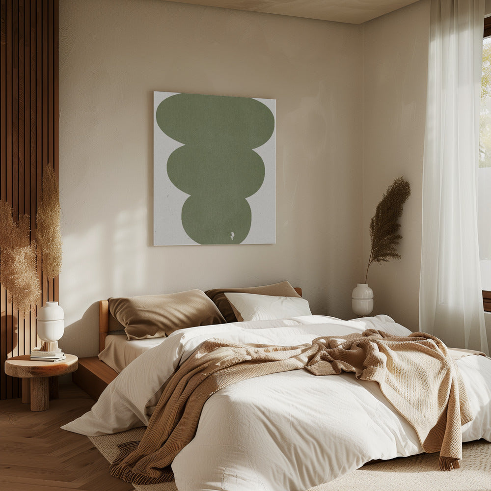 Groen Eenvoudige Retro Vormen | Canvas