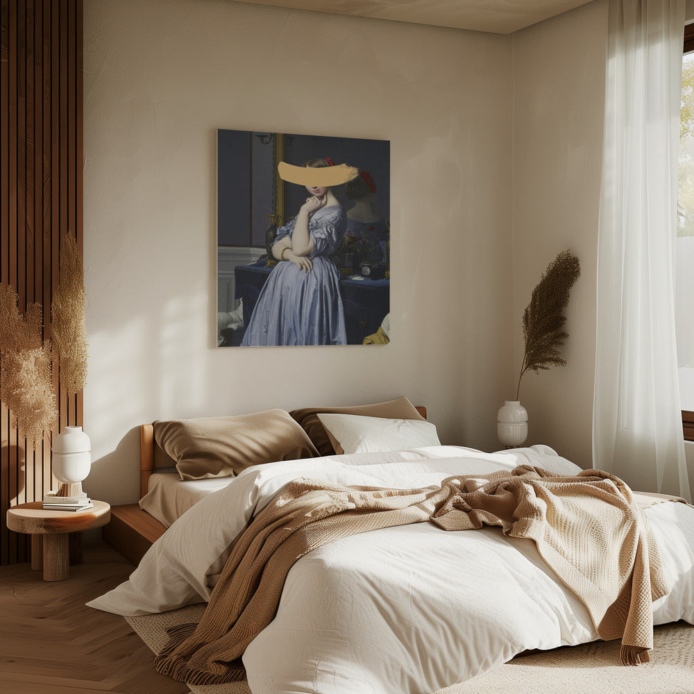 Klassiek olieverfschilderij en gele spatten | Canvas