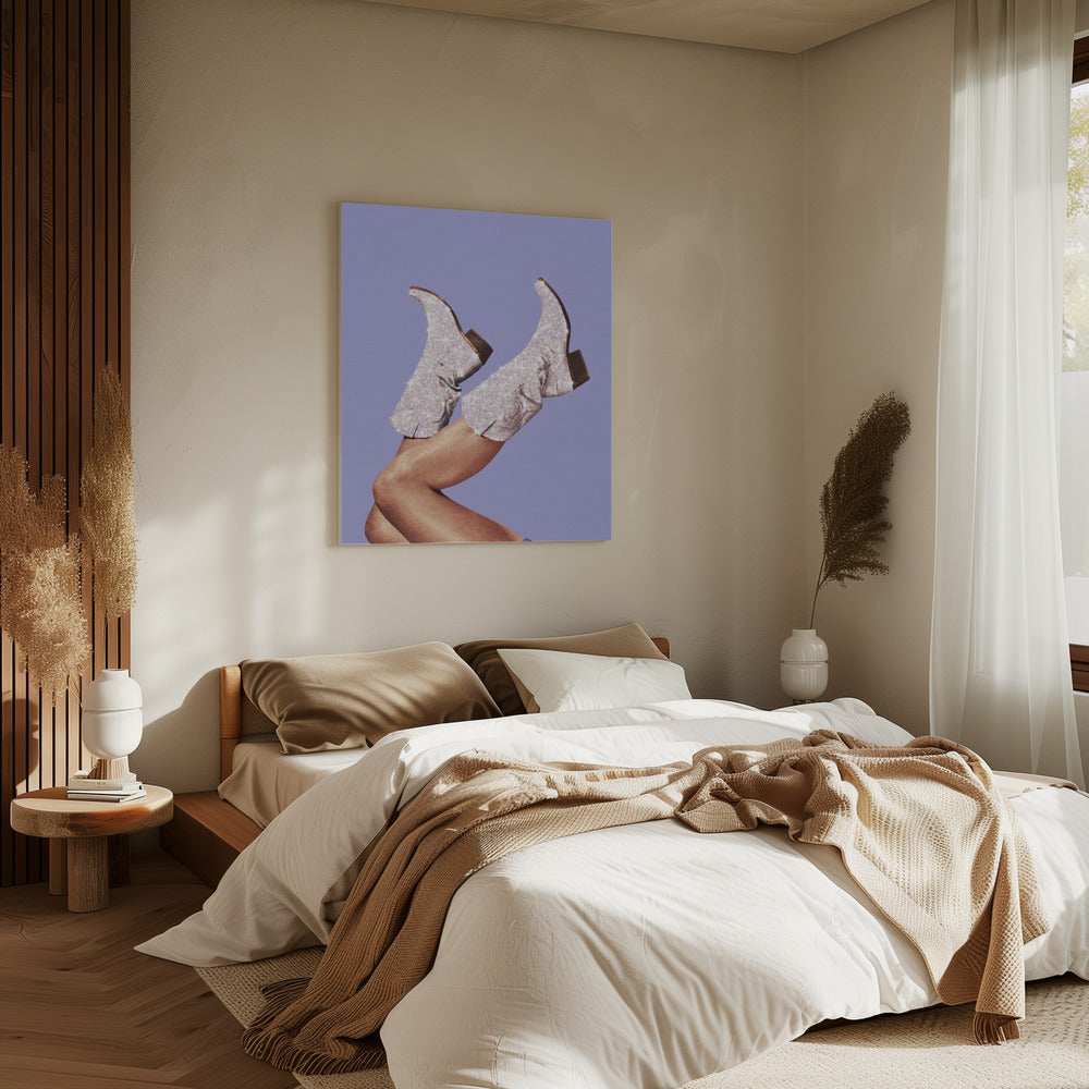 Deze laarzen - Glitter Very Peri Periwinkle | Canvas