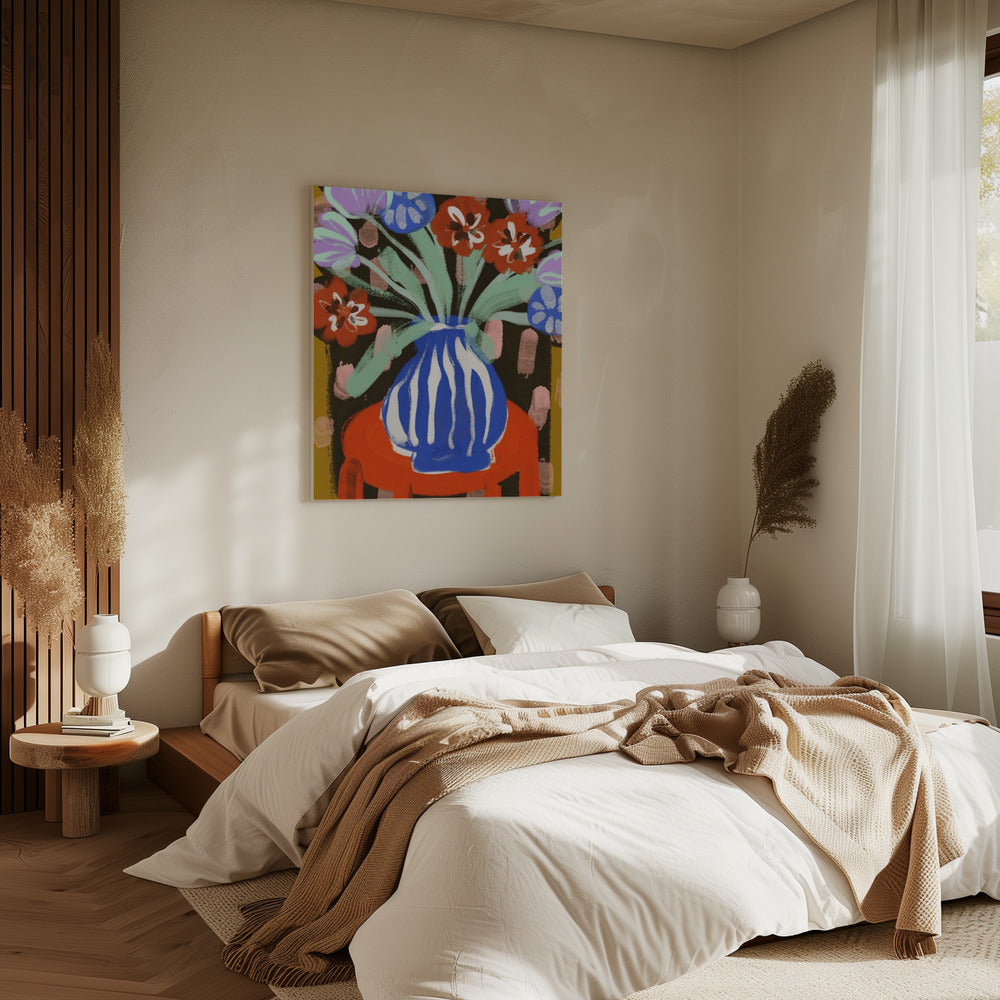 Vaas met vrolijke bloemen | Canvas