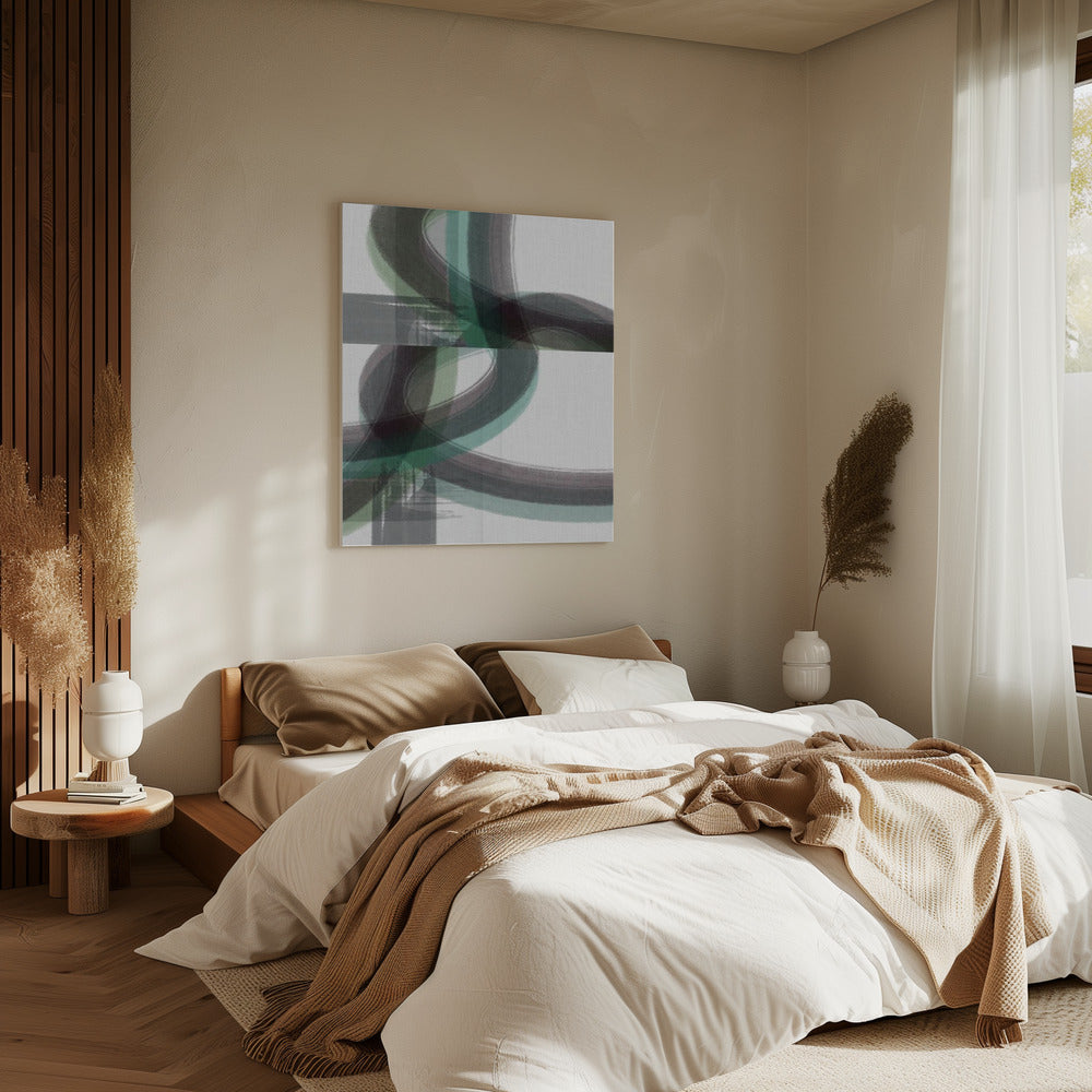 Groene Curve 2 | Canvas