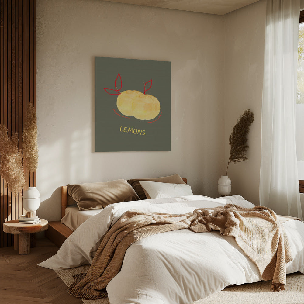 Lemons in Green | Canvas