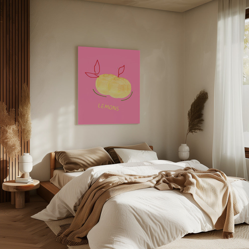 Lemons in Pink | Canvas