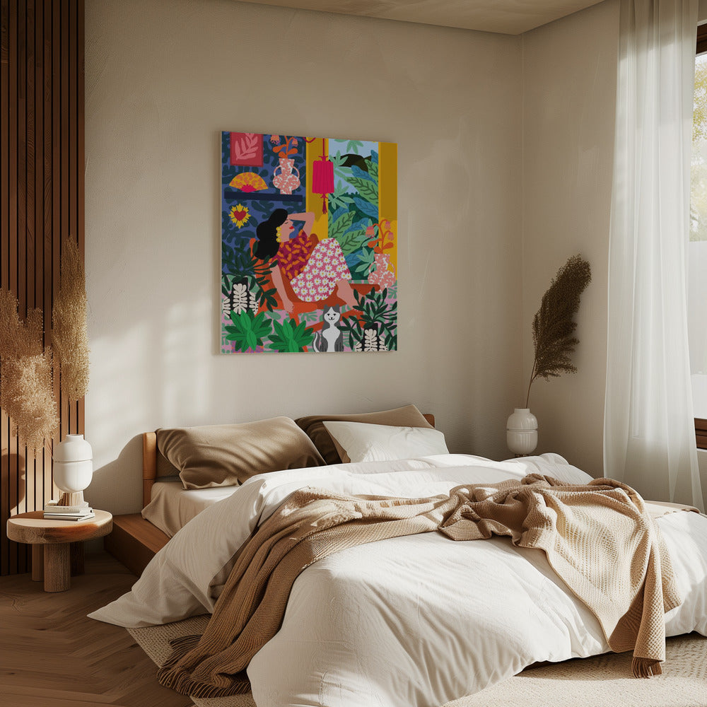 Flower power Vrouw | Canvas