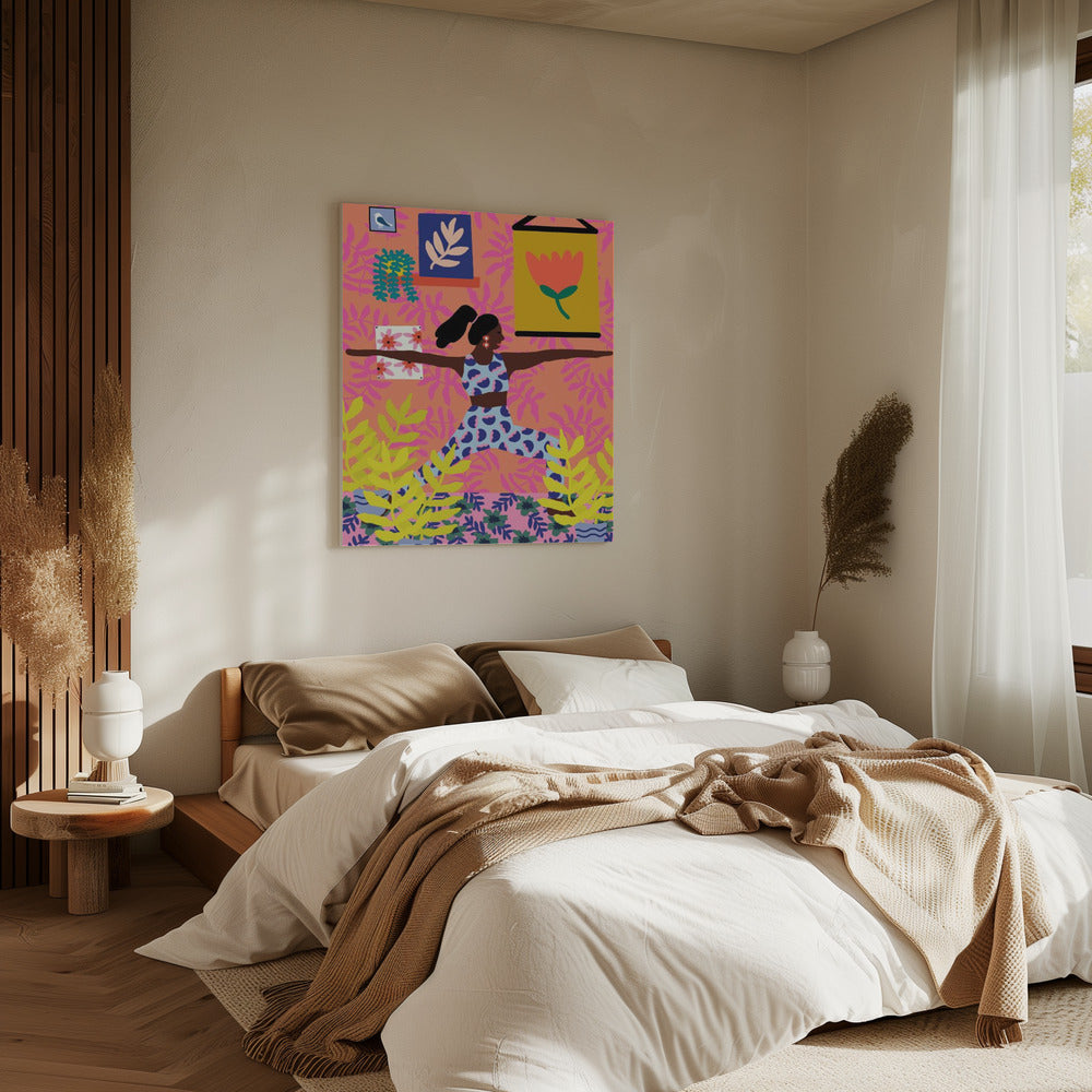 Yoga Warrior-positie | Canvas