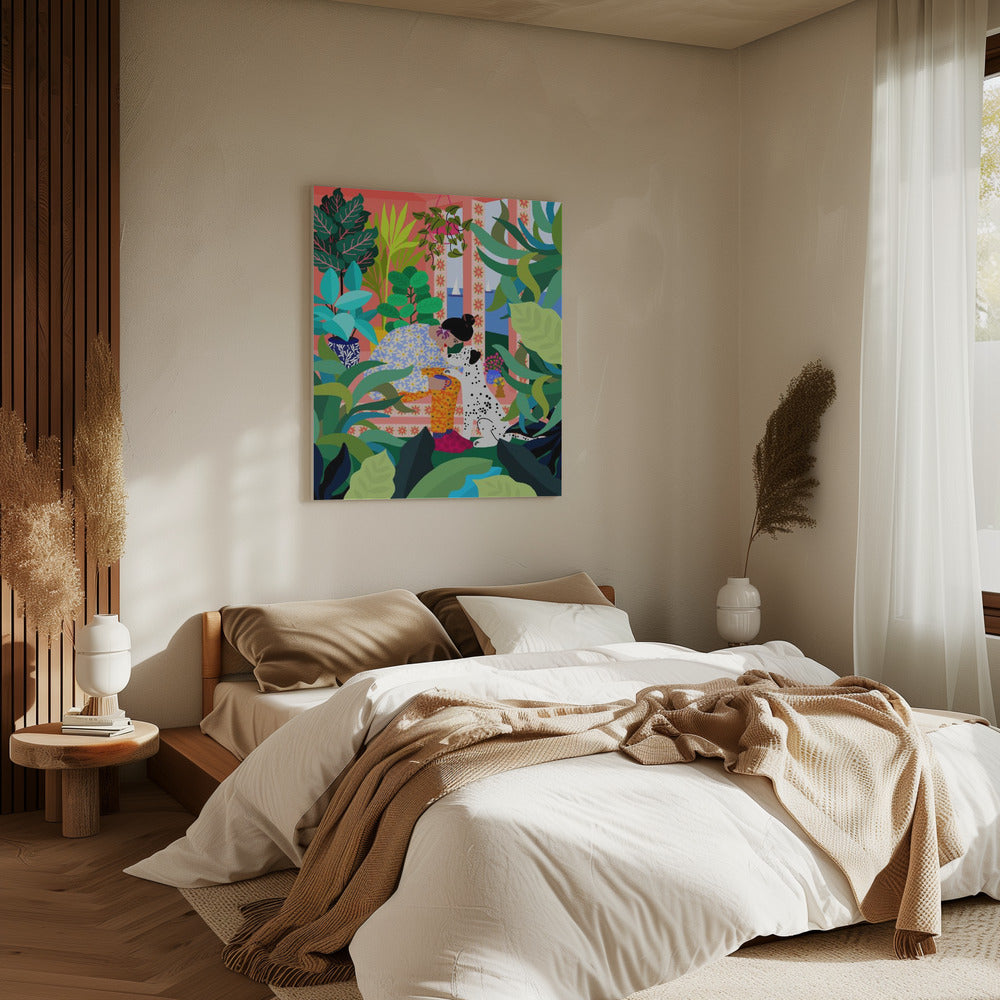 Meisje met hondje | Canvas