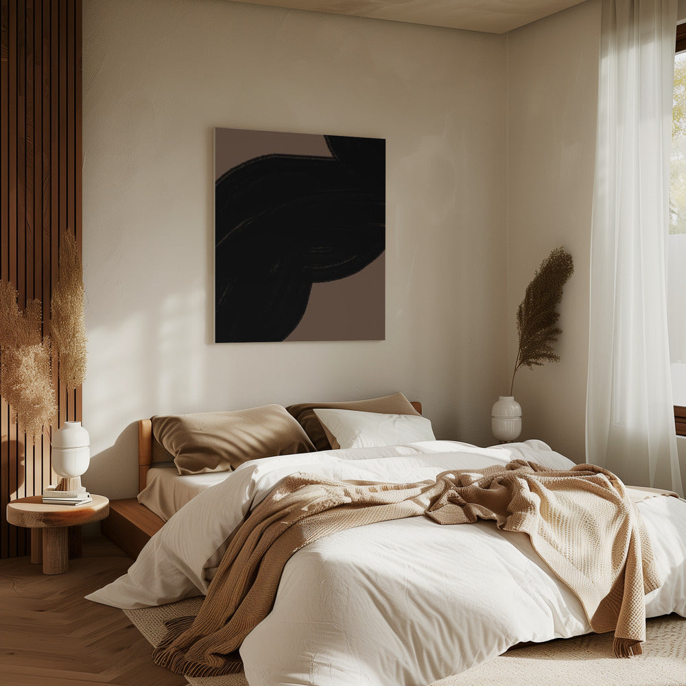 Donkere stroming op bruin | Canvas